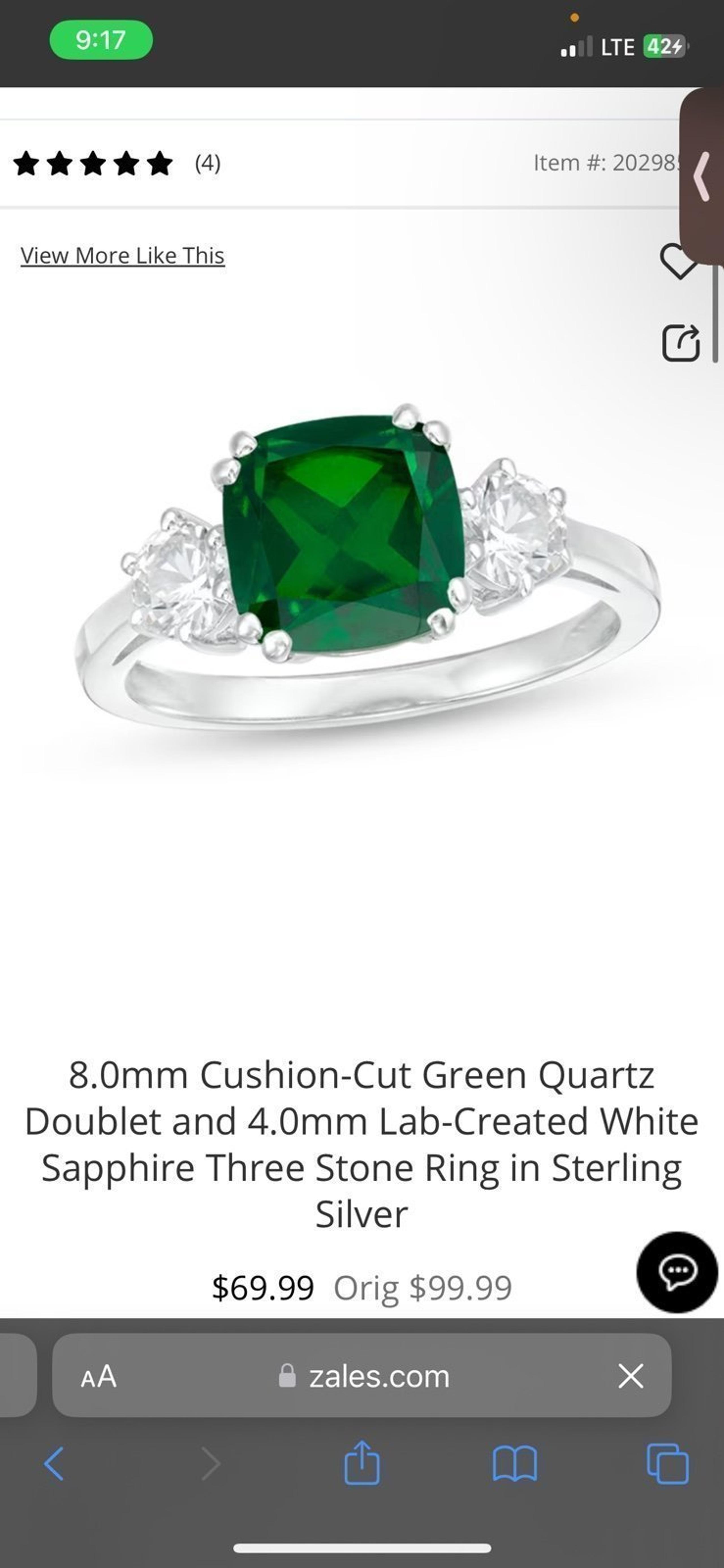 Emerald Silver Ring