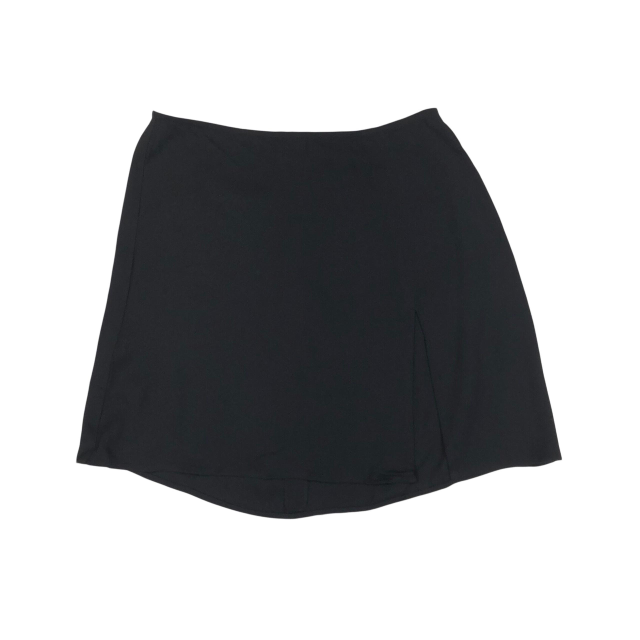 Reformation Margot Mini Skirt Slit Women's Size 0 Black Viscose Rayon Zip