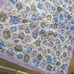 VINTAGE Scarf Purple Grey Blue Flowers Floral Print ~26” square retro sheer