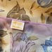 VINTAGE Scarf Purple Grey Blue Flowers Floral Print ~26” square retro sheer