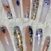 XXL Nude Sparkle Swarovski Press On Nail