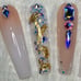 XXL Nude Sparkle Swarovski Press On Nail