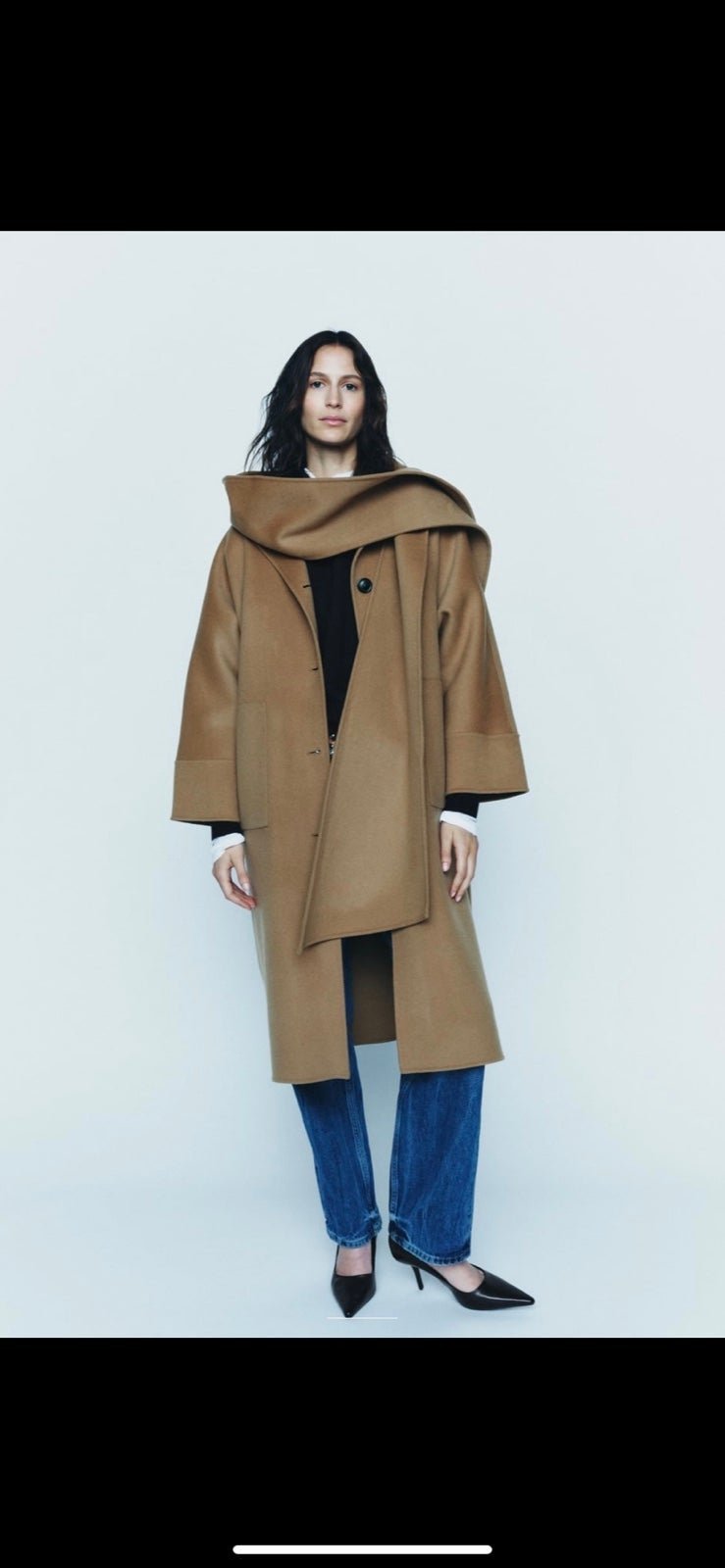 Zara wool coat with scarf