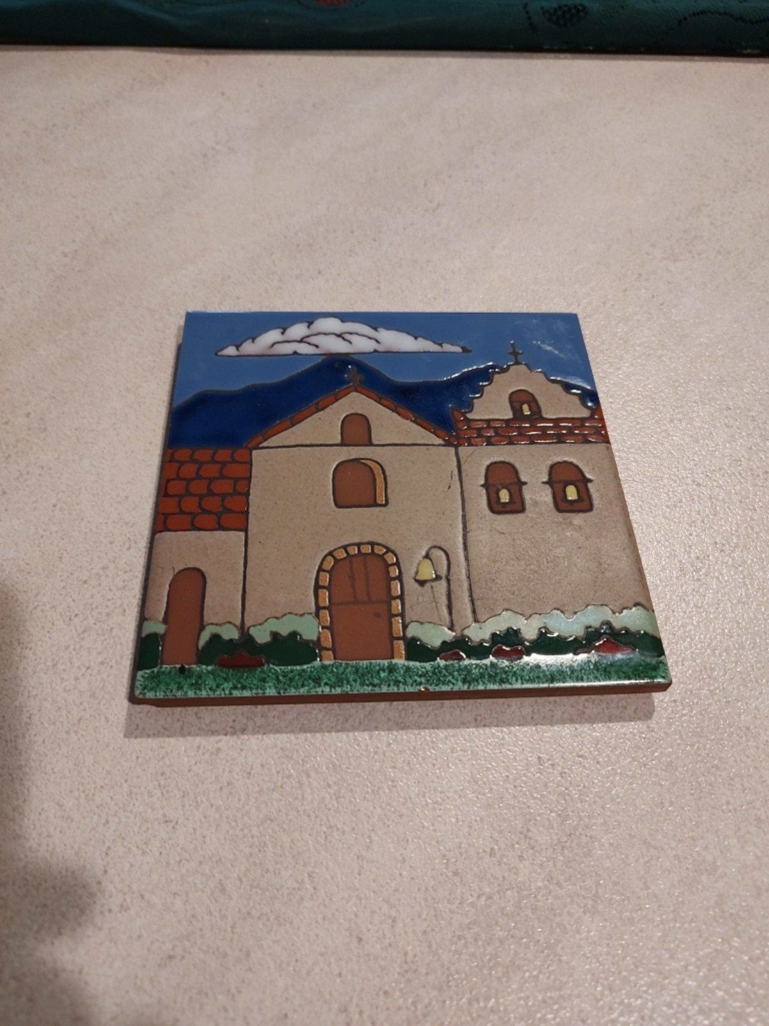 Beautiful Triton Tile Ceramic Hand-painted Art can be used as a Trivet Hot plate