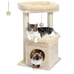 PAWZ Road 27 Cat Tree for Medium Cats Plush Condo and Scratching Posts, Beige