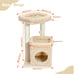 PAWZ Road 27 Cat Tree for Medium Cats Plush Condo and Scratching Posts, Beige