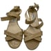 JIMMY CHOO Wedge Heel Crisscross Sandals Patent 37.5 US 7- 7.5 #8