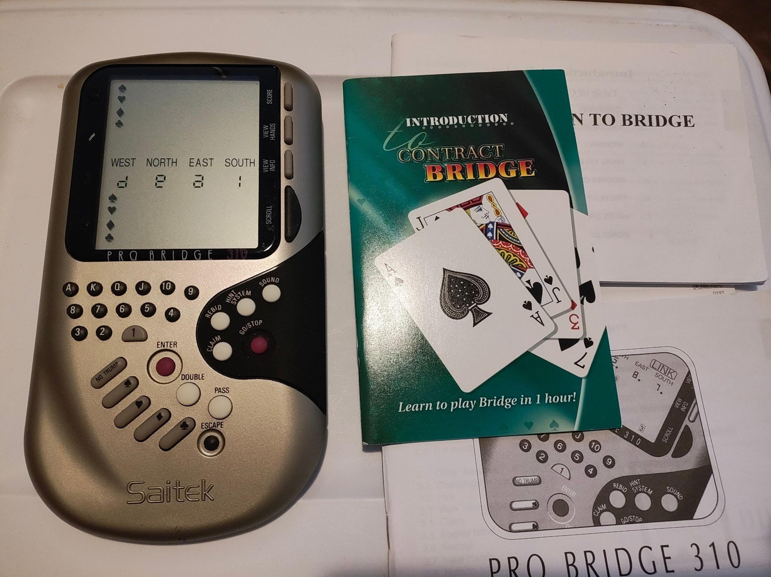 SAITEK Pro Bridge 310 Handheld Electronic Travel Game w/ Manuals *Tested Works*