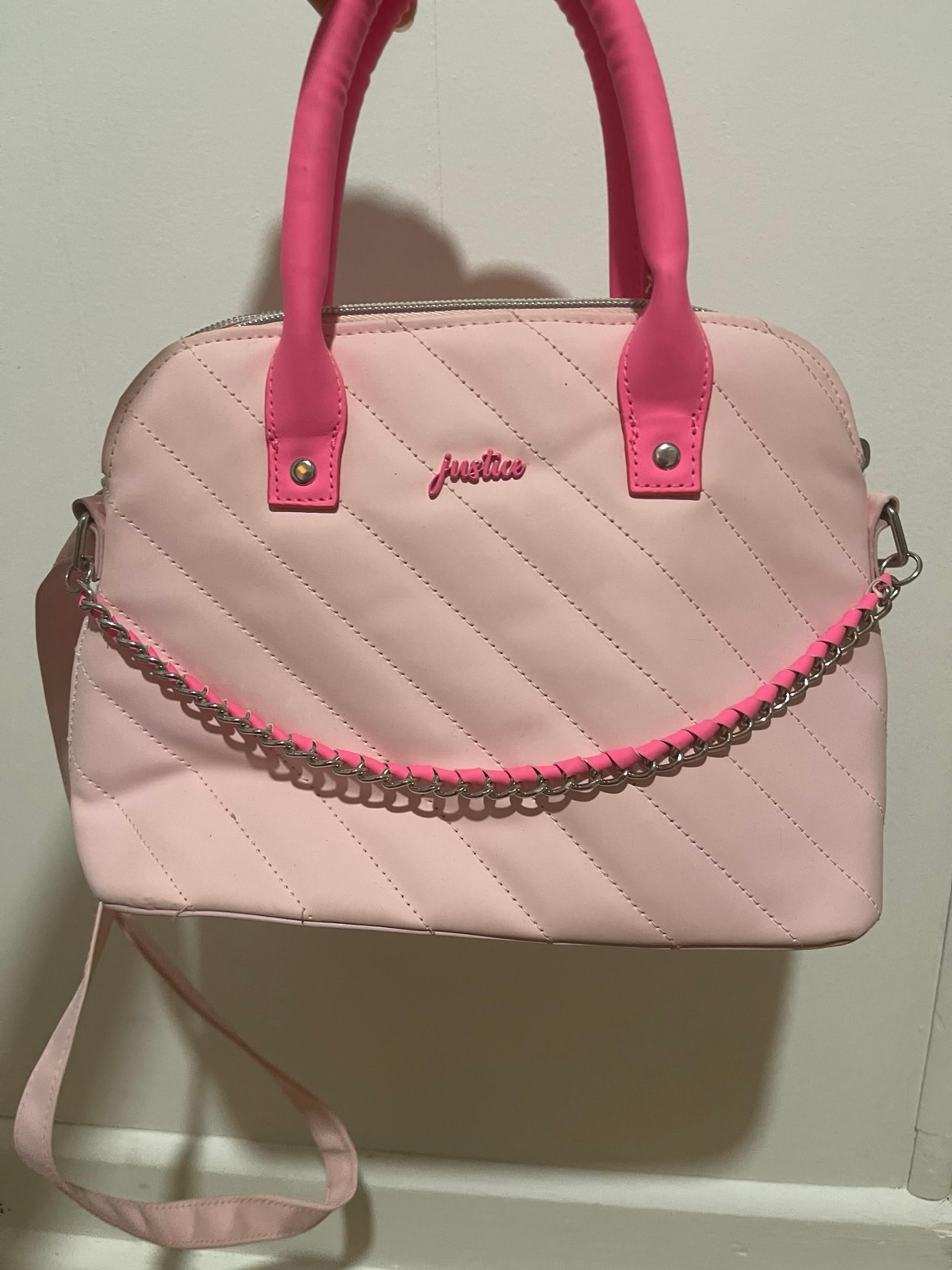 Justice Original Pink Signature Quilted Chain Bag