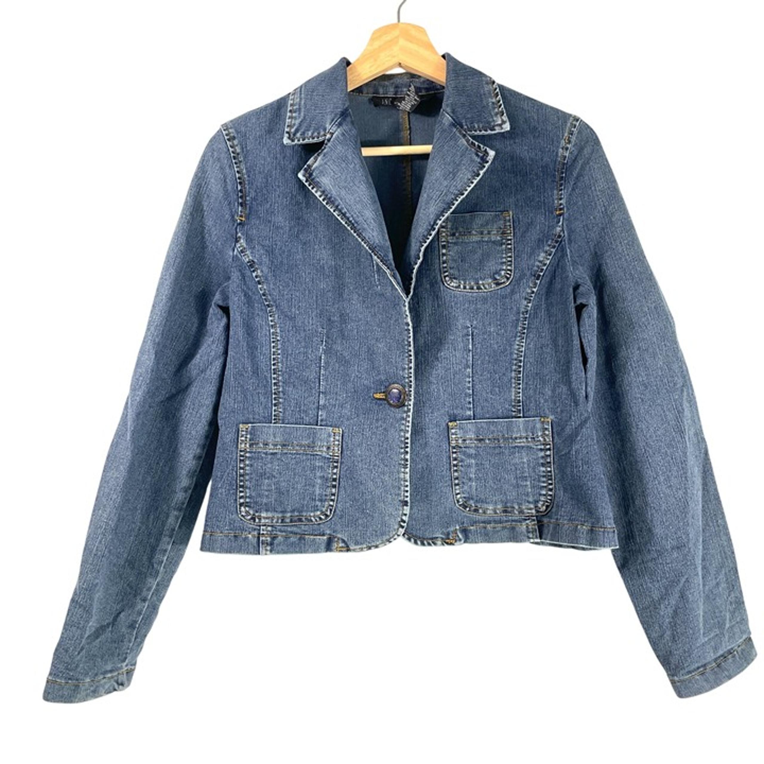 VTG INC International Concepts Women's Crop Denim Jacket Blue Size M