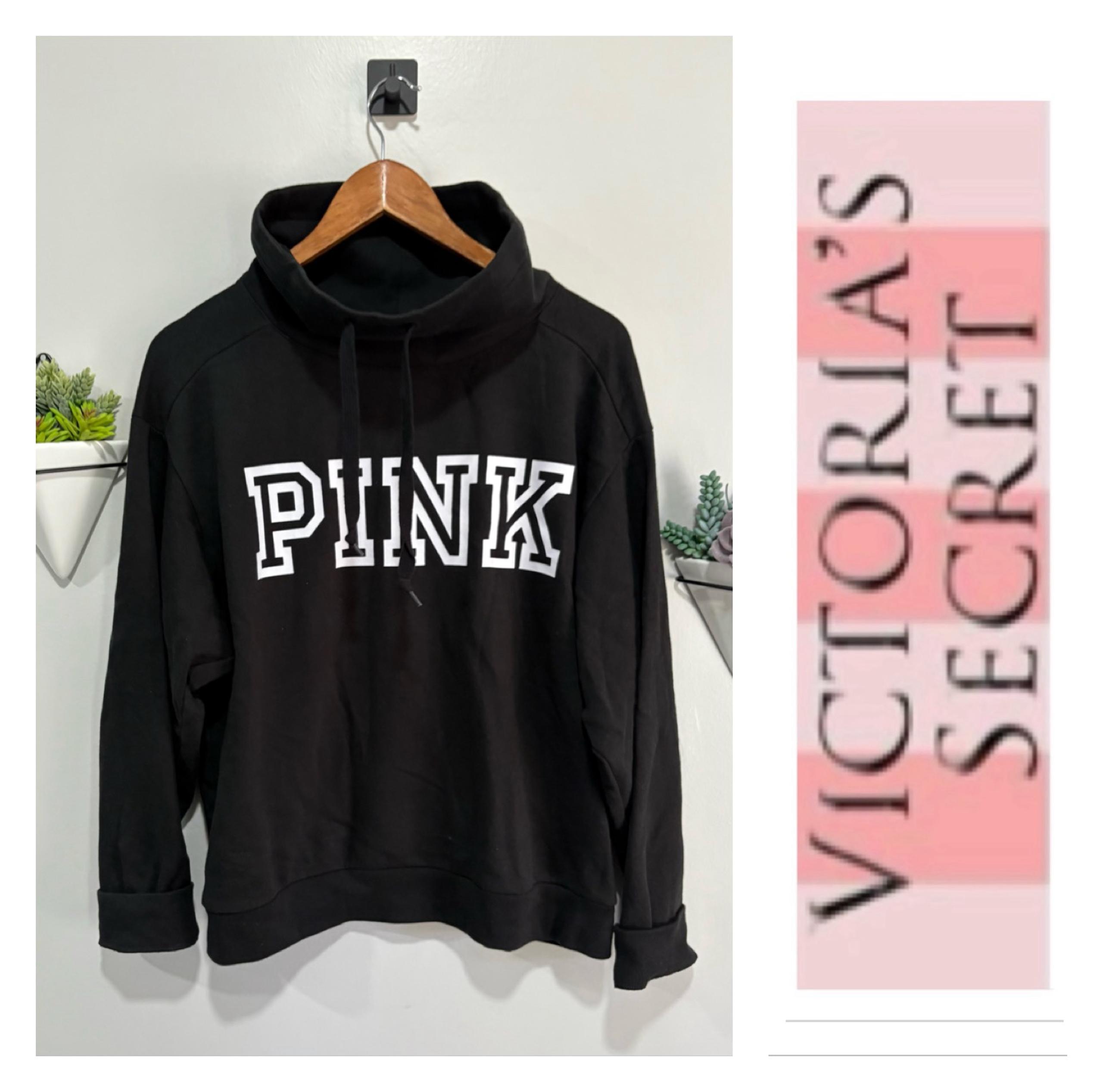 VICTORIA’s SECRET PINK Cowl Neck Sweatshirt in Black
