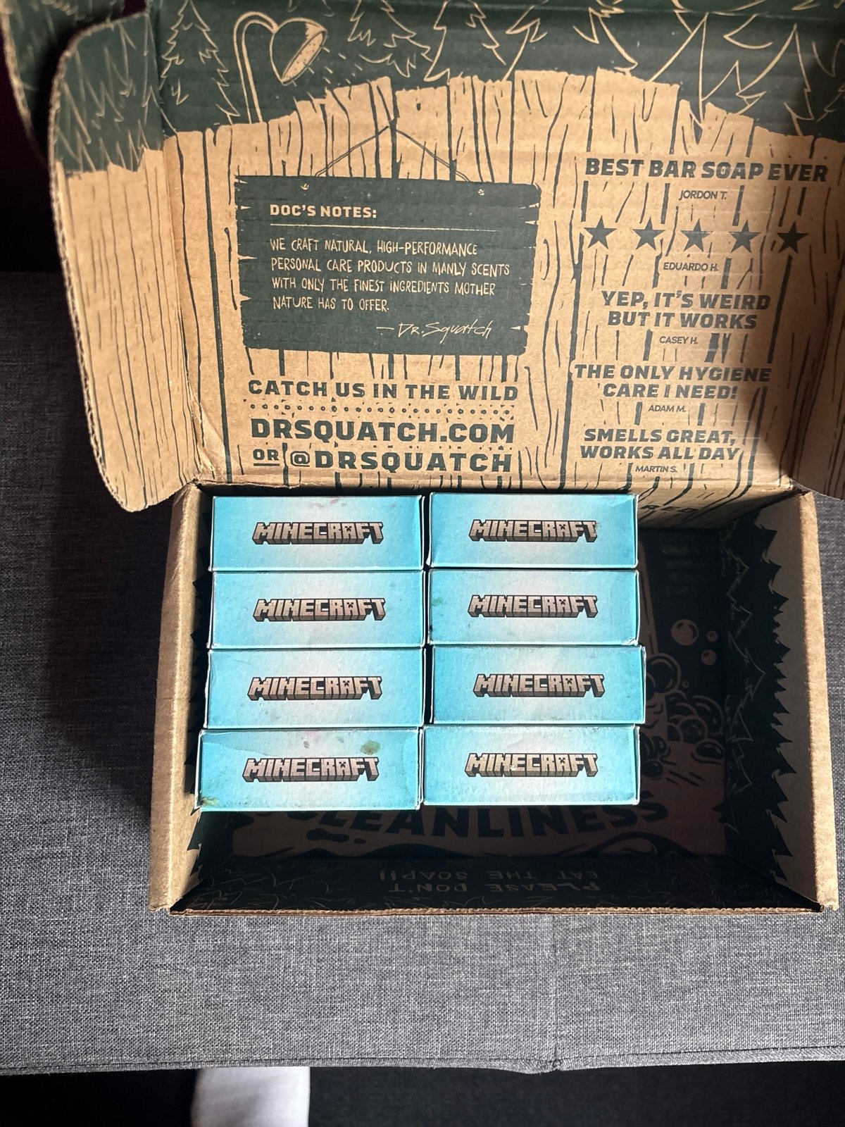 Dr. Squatch “Minecraft” soap 8 bars Heavy Grit