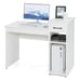 Home Office Computer Desk White Study Desk Laptop Table w/Drawer & Storage Shelf