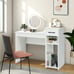 Home Office Computer Desk White Study Desk Laptop Table w/Drawer & Storage Shelf