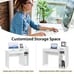Home Office Computer Desk White Study Desk Laptop Table w/Drawer & Storage Shelf
