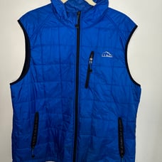 Men’s LL Bean Blue Lightweight Puffer Sleeveless Zip up Vest Pockets XL