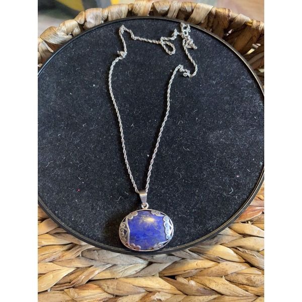 Sterling Silver W/ Lapis Necklace