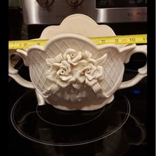 Ceramic Carved Fruit Basket