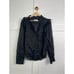 NEW Frame Lauren Ruffled Long Sleeve Button Down Black Sheer Blouse Top