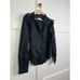 NEW Frame Lauren Ruffled Long Sleeve Button Down Black Sheer Blouse Top