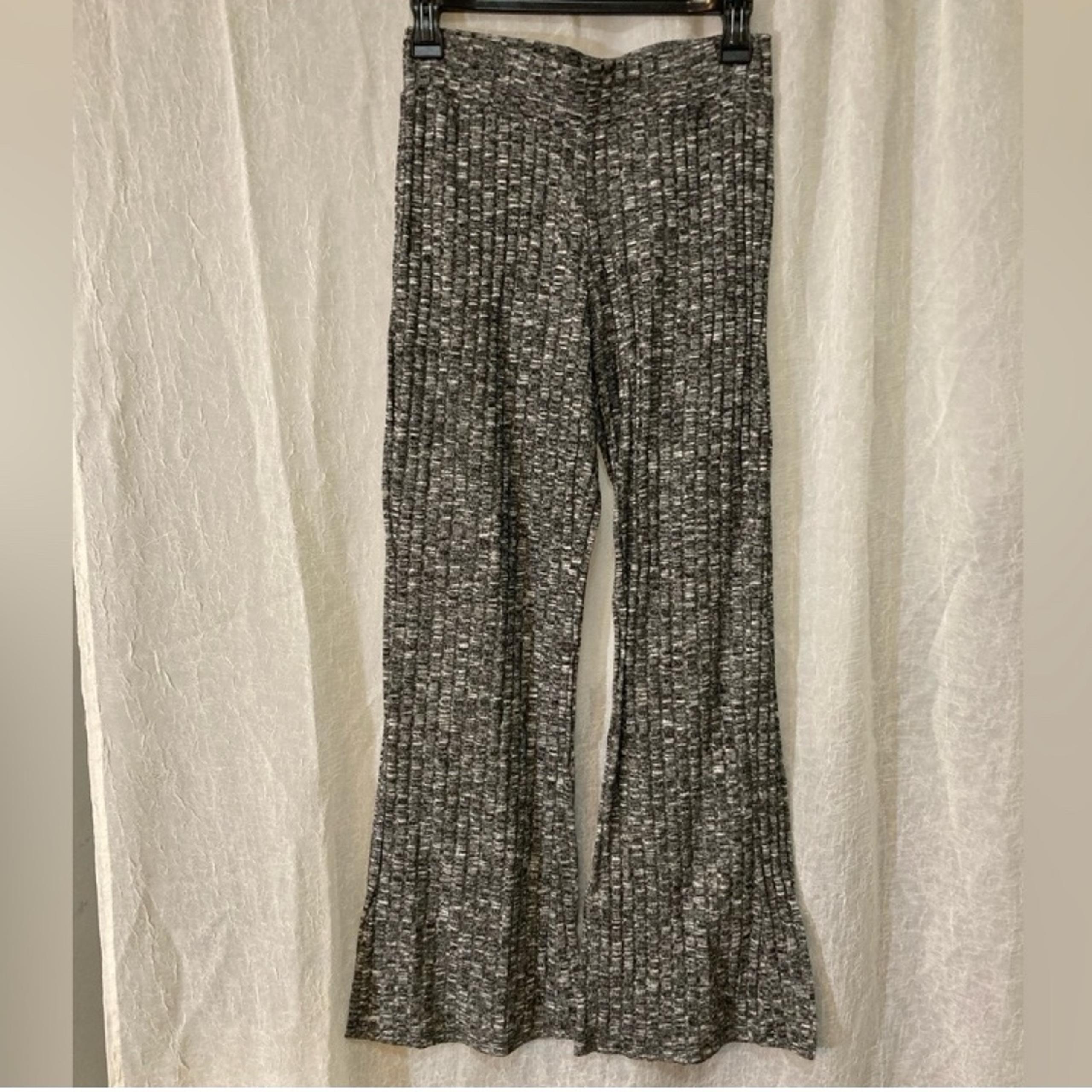 Juicy Couture Ribbed Heather Gray Flare High Rise Knit Pants Size S