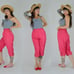 23/24 WAIST 1950s Quilted High Rise Pants Vintage Mid Century Hot Pink Barbie