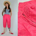 23/24 WAIST 1950s Quilted High Rise Pants Vintage Mid Century Hot Pink Barbie