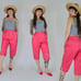 23/24 WAIST 1950s Quilted High Rise Pants Vintage Mid Century Hot Pink Barbie
