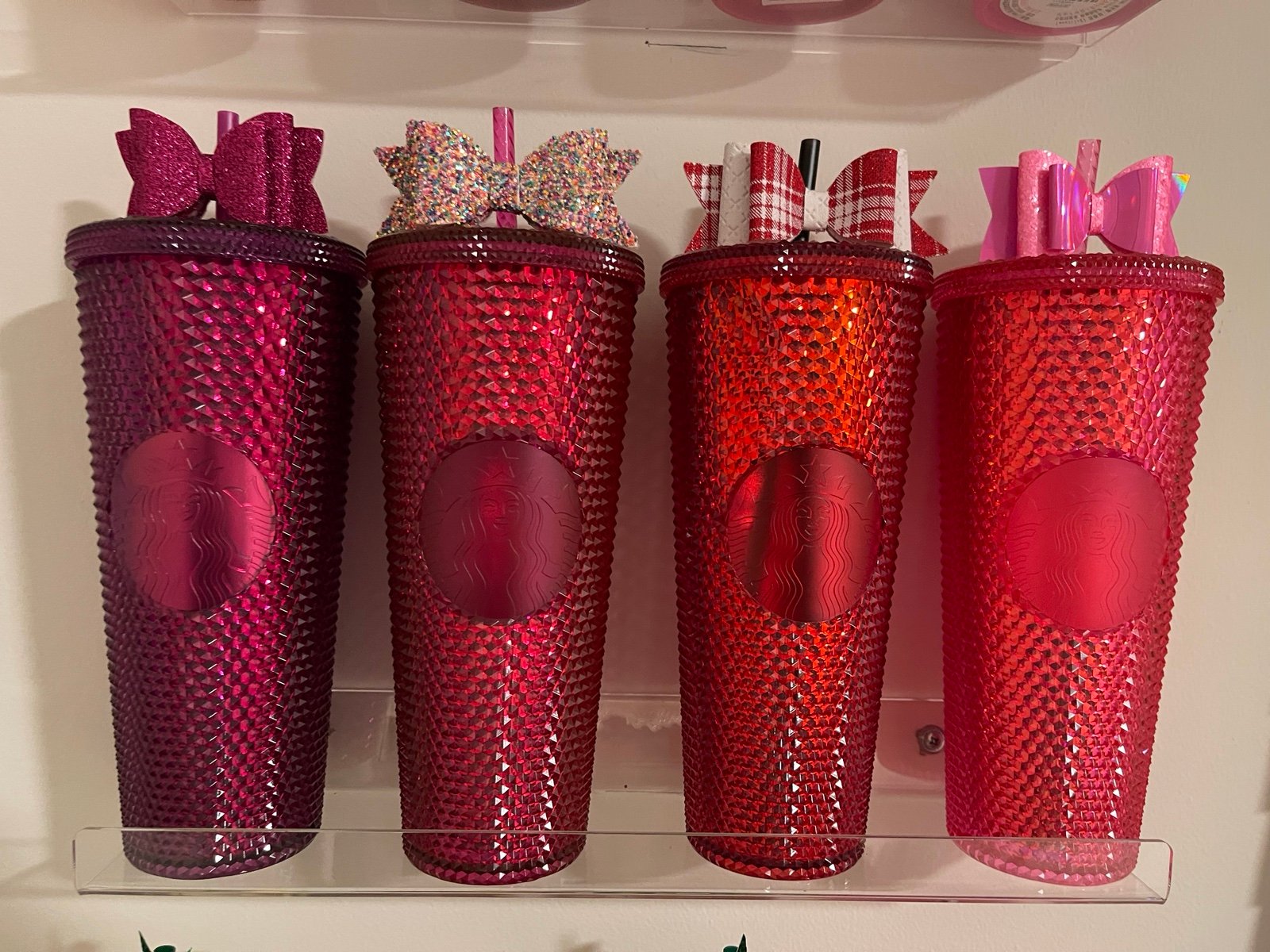 Starbucks Mexico Berry, US Sangria, US OU, US Hot Pink Studded Bundle