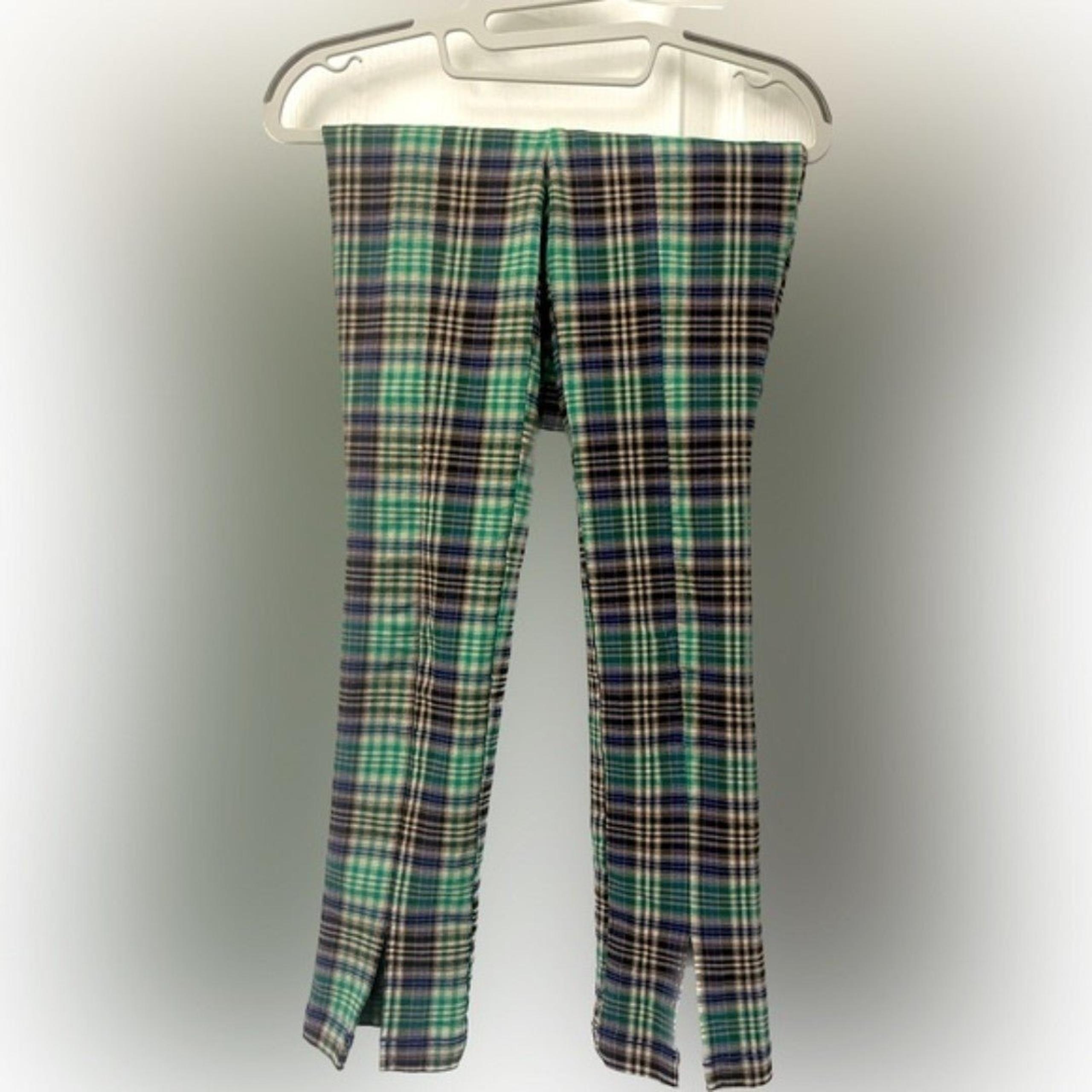 Urban Outfitters Women's Tessa Plaid High Rise Cropped Stretch Pants