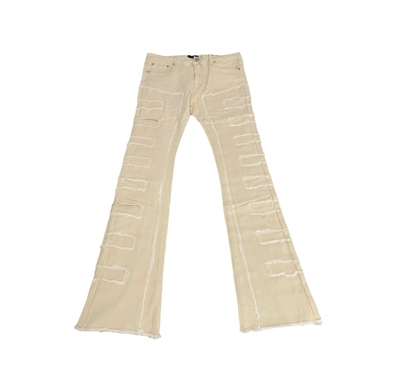 Stacked Skinny Flare Pants - Off-White (NWT, Size 34)