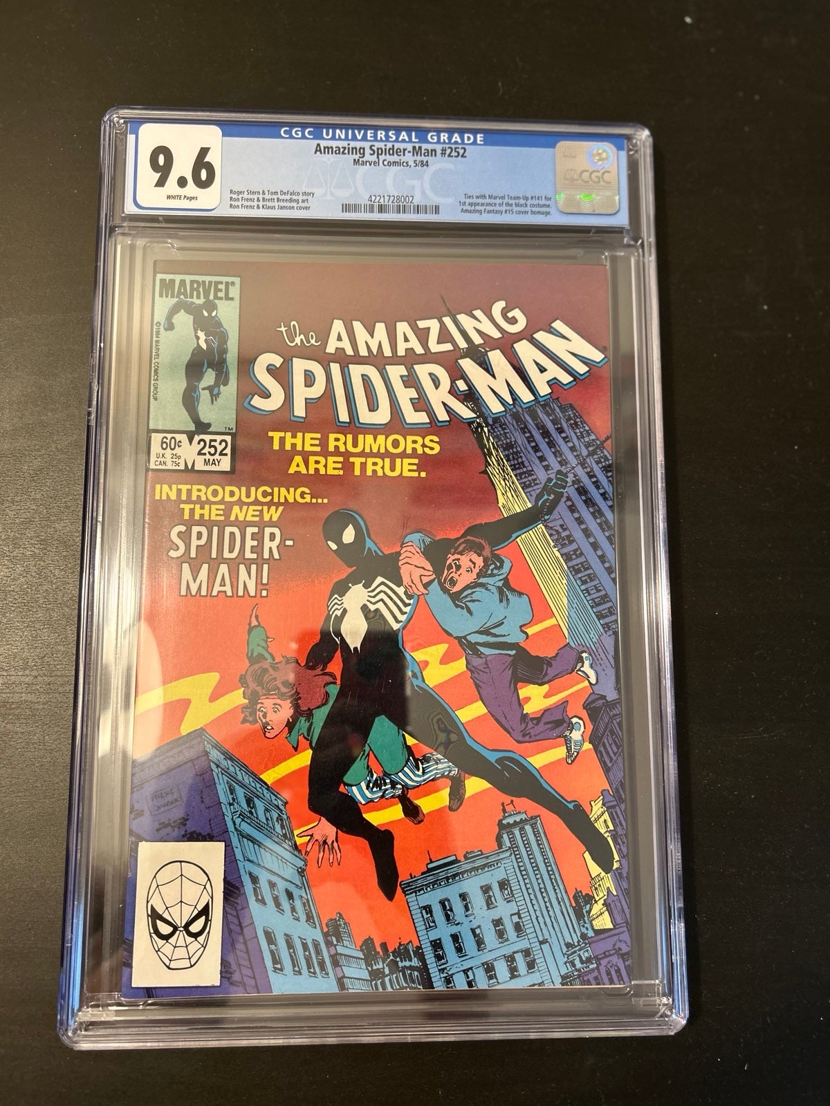 The Amazing Spider-Man 252 CGC 9.6 White Pages Direct