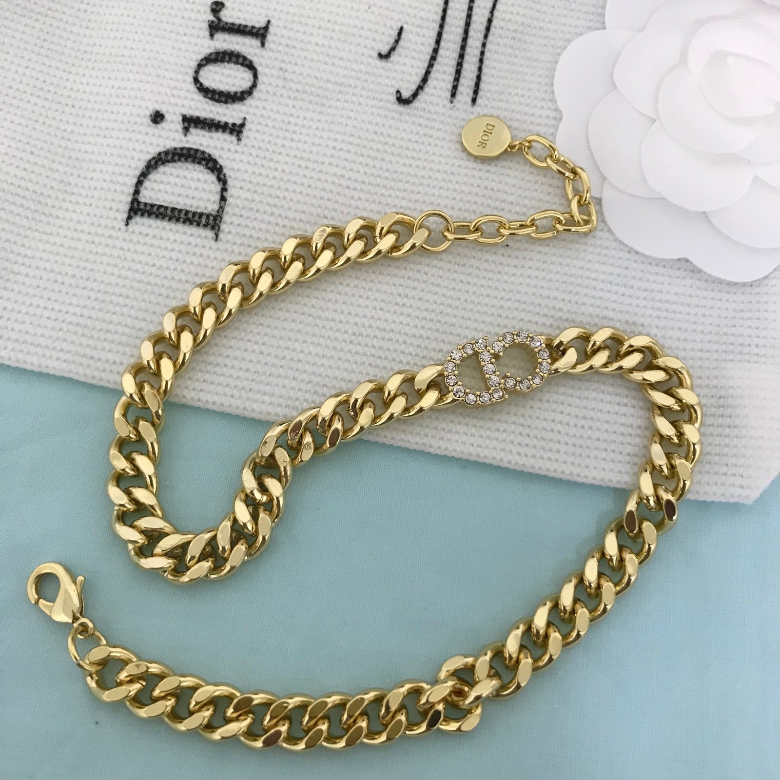 Classic CD Gold diamond Necklace