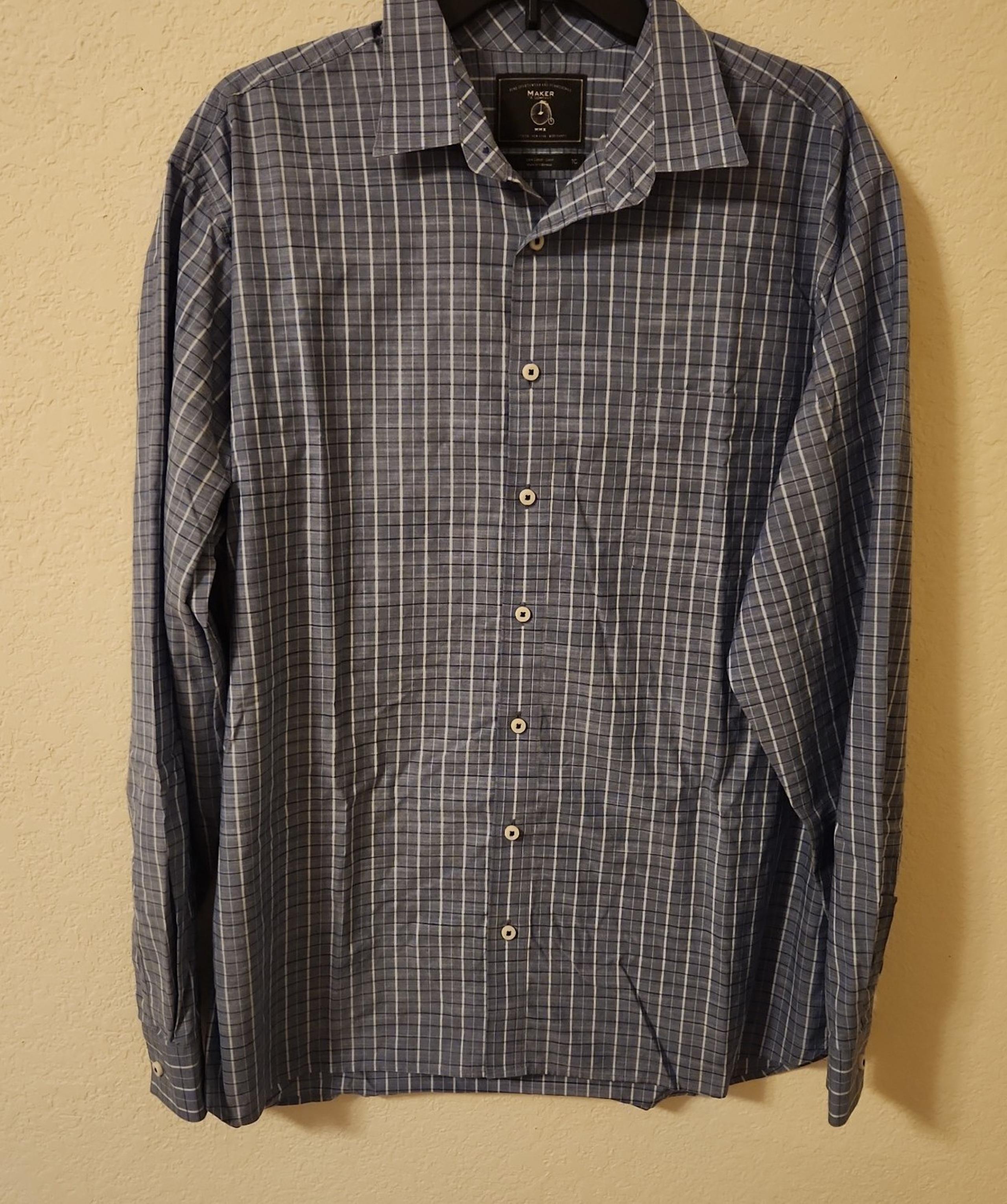 Maker & Company Grey Plaid Blouse Size XL