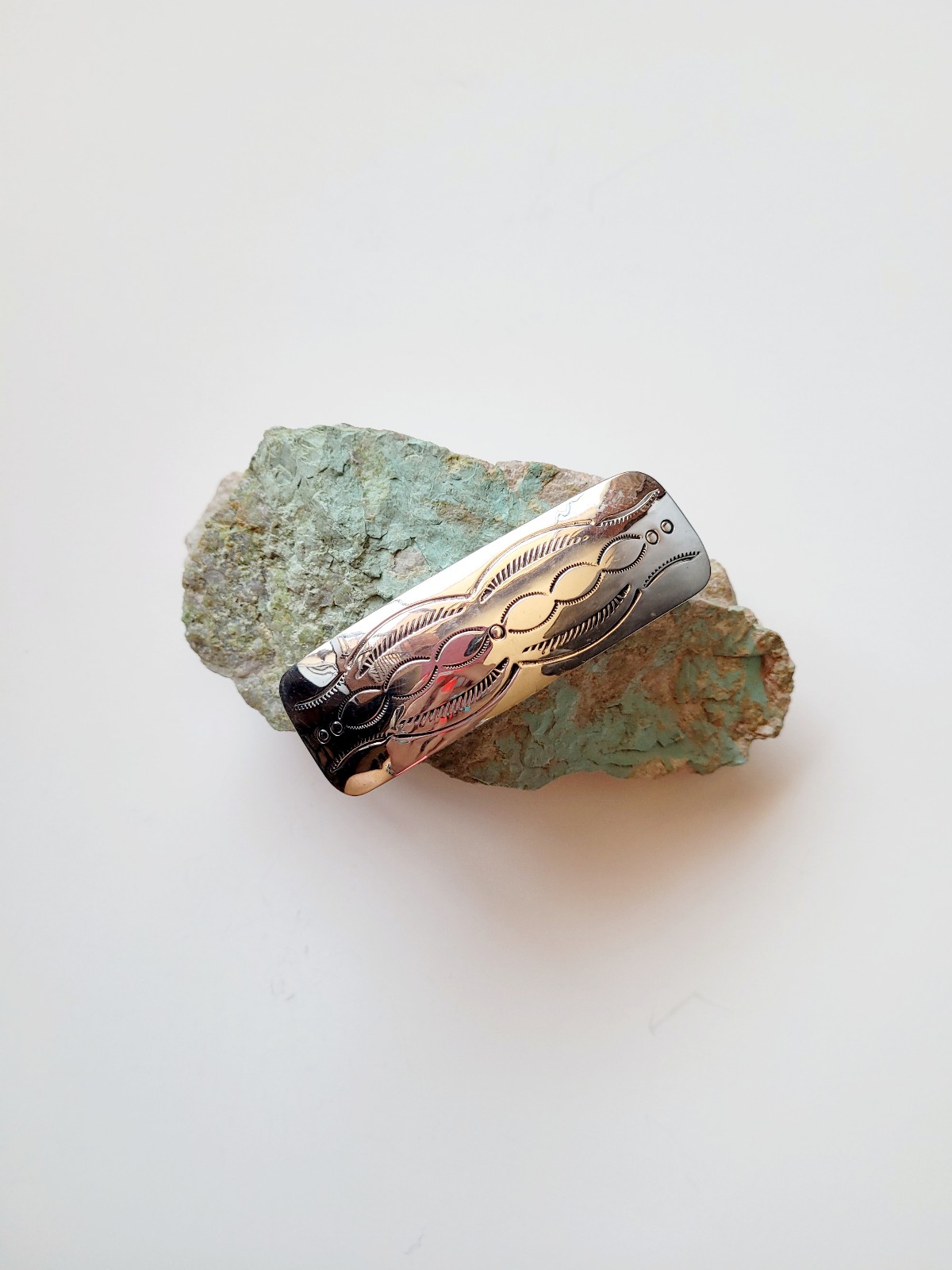 Sterling Silver Hair Barrette Native American Handmade