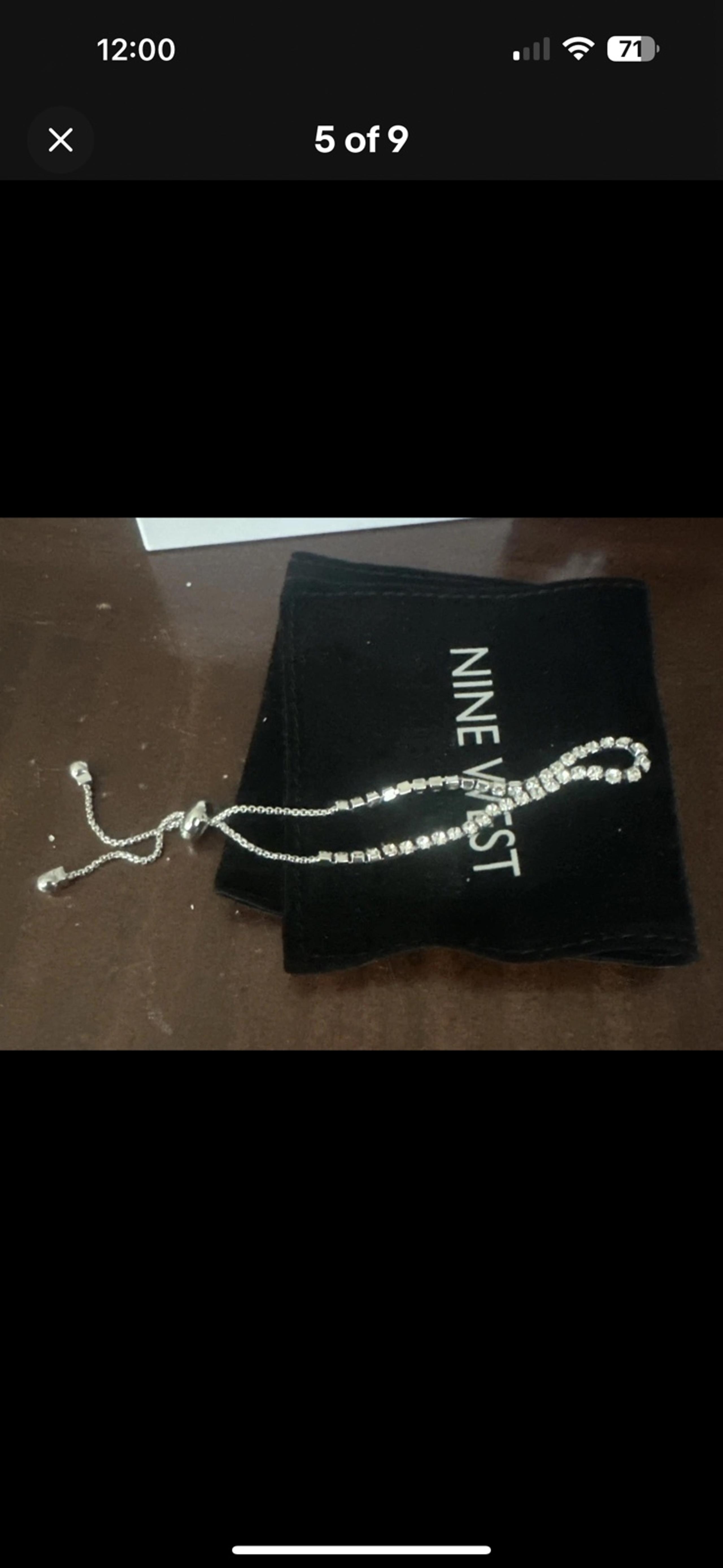 New BRACELET PIPER Nine West CUBIC ZIRCONIA DIAMOND Tennis Jewelry STORAGE BAG