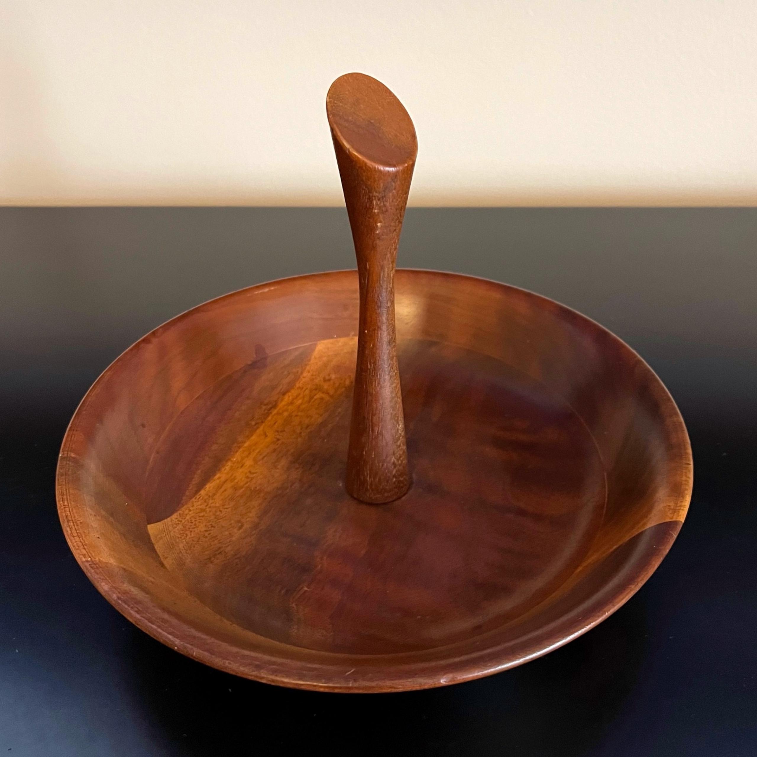 Vintage MID-CENTURY Modern OZARK Black Walnut Snack Tray