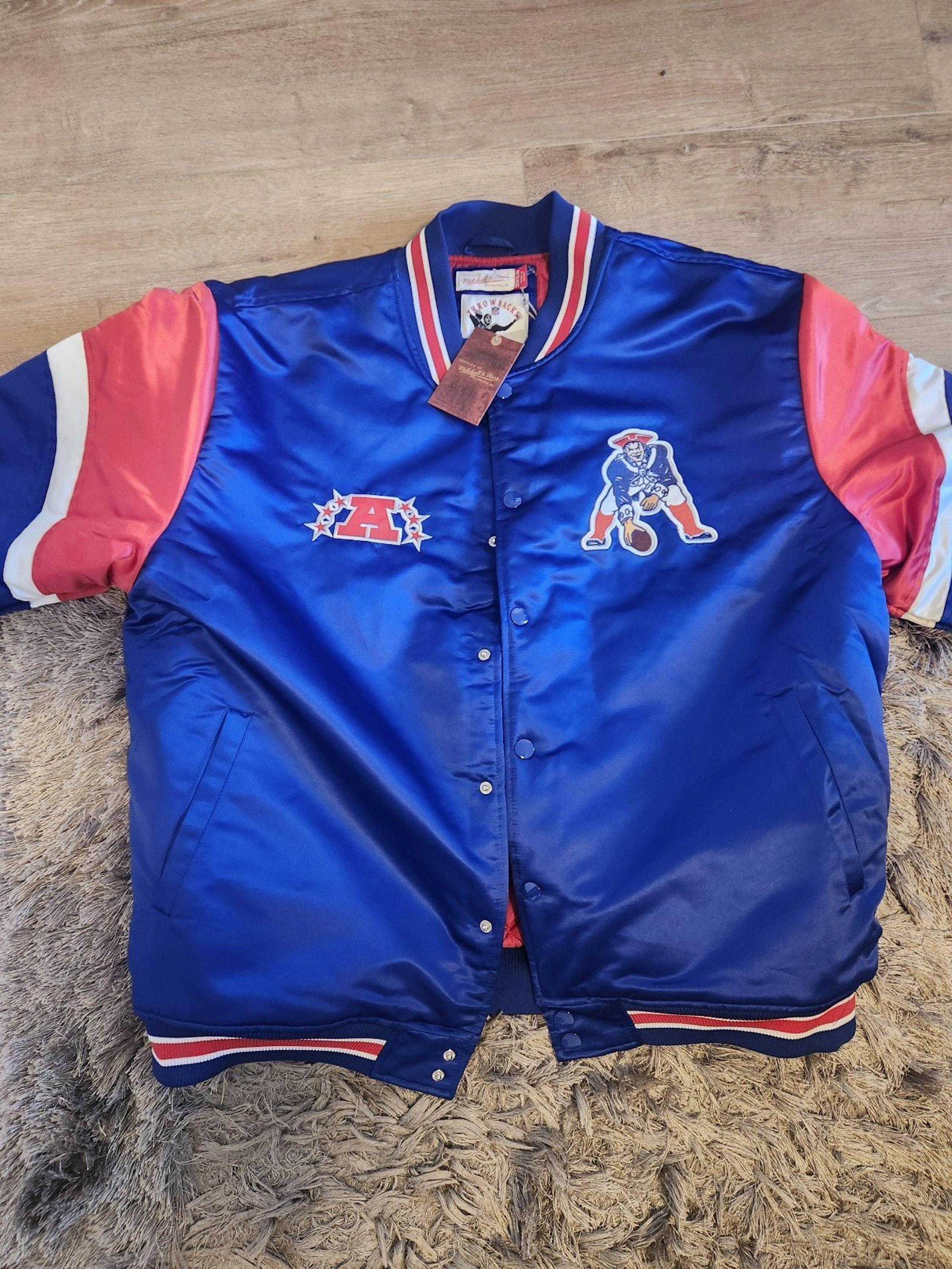 New England Patriots NFL Mitchell & Ness  Men’s Satin Bomber Jacket