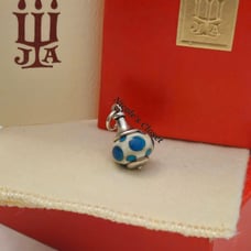 James Avery Rare & Retired White with Blue Spots Finial Charm