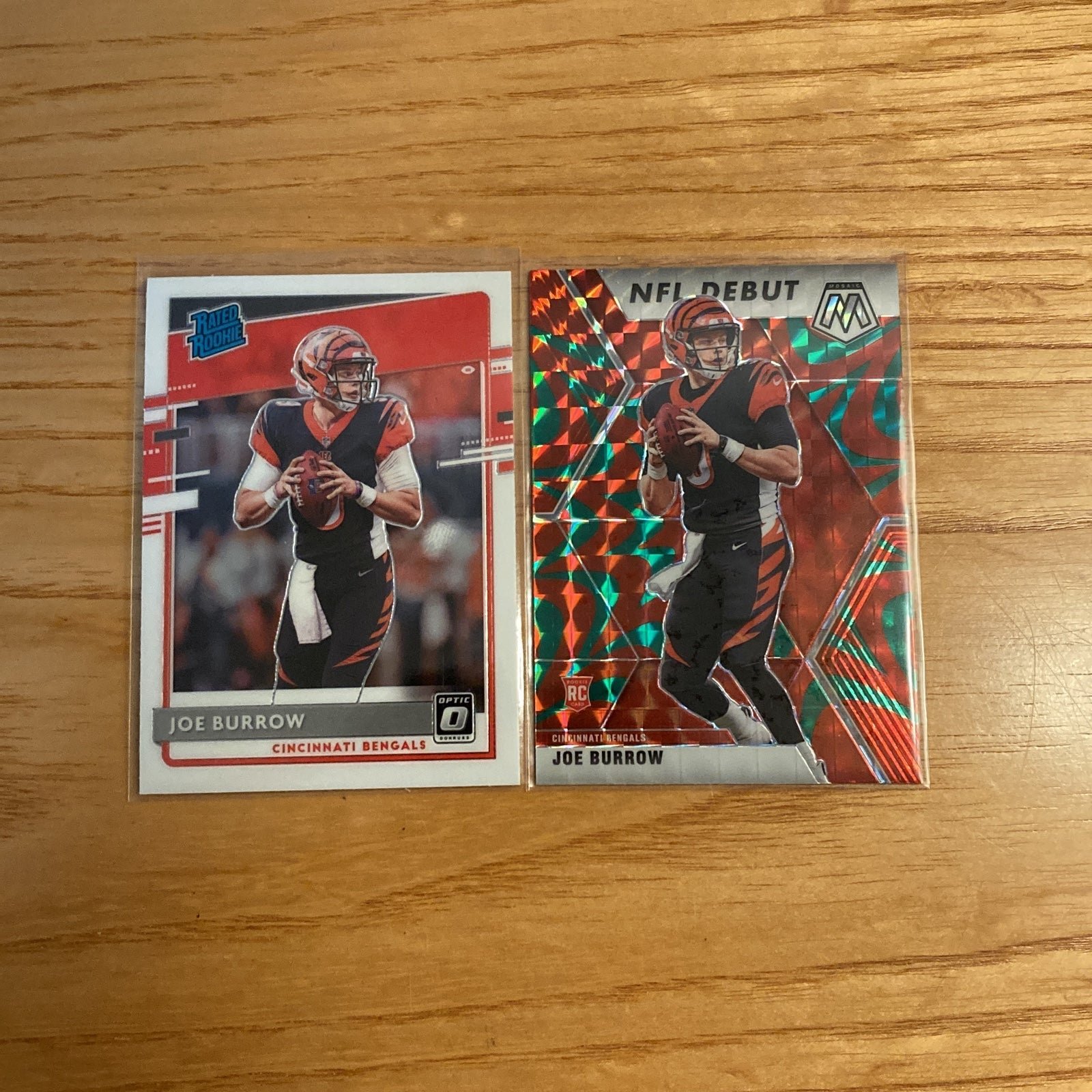 2 Joe Burrow rookie cards