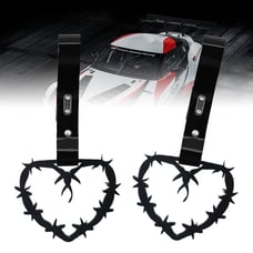 NEW 2PCS BARBED WIRE BLACK JDM TSURIKAWA RING BLACK Handle Strap Drift Charm