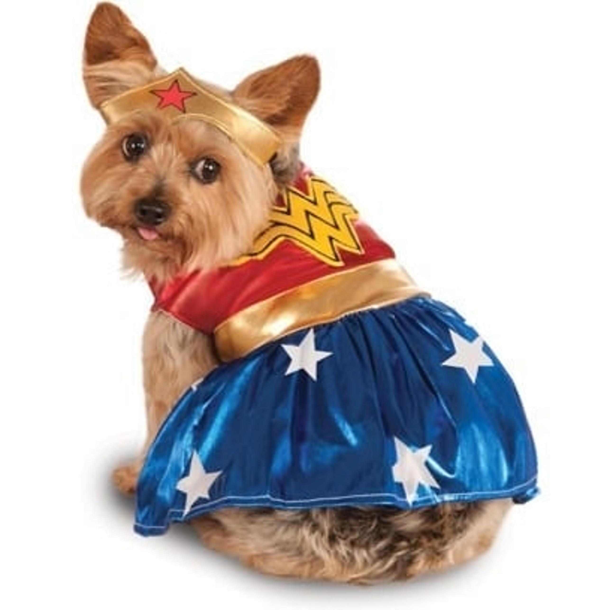 DC Wonder Woman Metallic Colors Pet Dog Costume Halloween Rubies Size Medium NWT