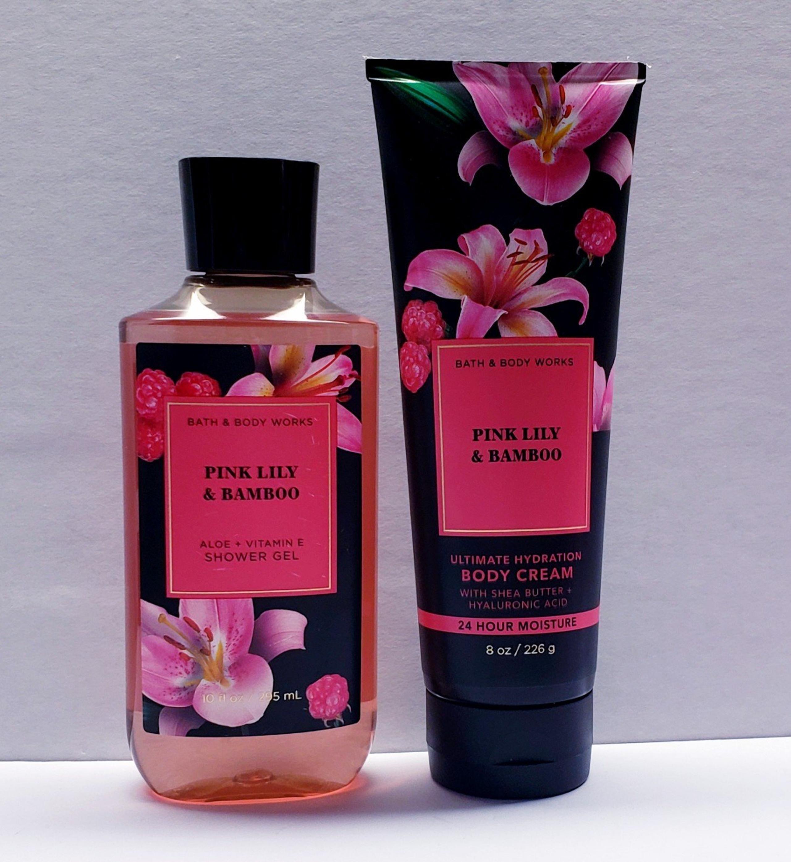Bath & Body Works PINK LILY & BAMBOO Shower Gel and Body Cream
