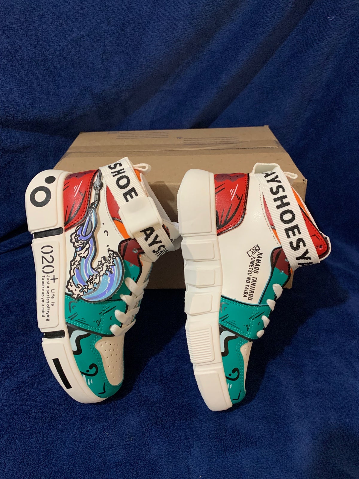 Demon slayer Tanjirou anime shoes artwork shoes size 9mens
