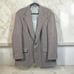Lands End Mens Blazer Sport Coat Two Button Jacket 46L Wool Tweed Brown Office