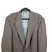 Lands End Mens Blazer Sport Coat Two Button Jacket 46L Wool Tweed Brown Office