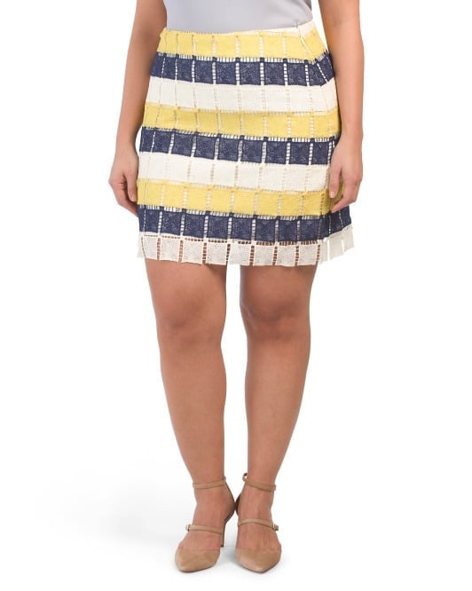 Hutch (ANTHROPOLOGIE) Women's Plus Size 14 Multi Lace Skirt Crochet Design NWOT