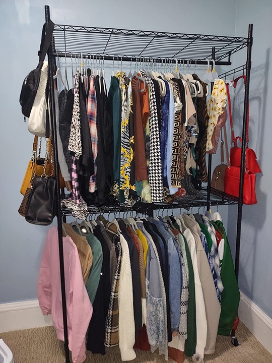 Mini Rolling Clothes Rack Heavy Duty Clothing Rack for Hanging Clothes