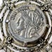 Vintage Silver Tone REPUBLIQUE FRANCAISE COIN Pendant necklace 22 inch