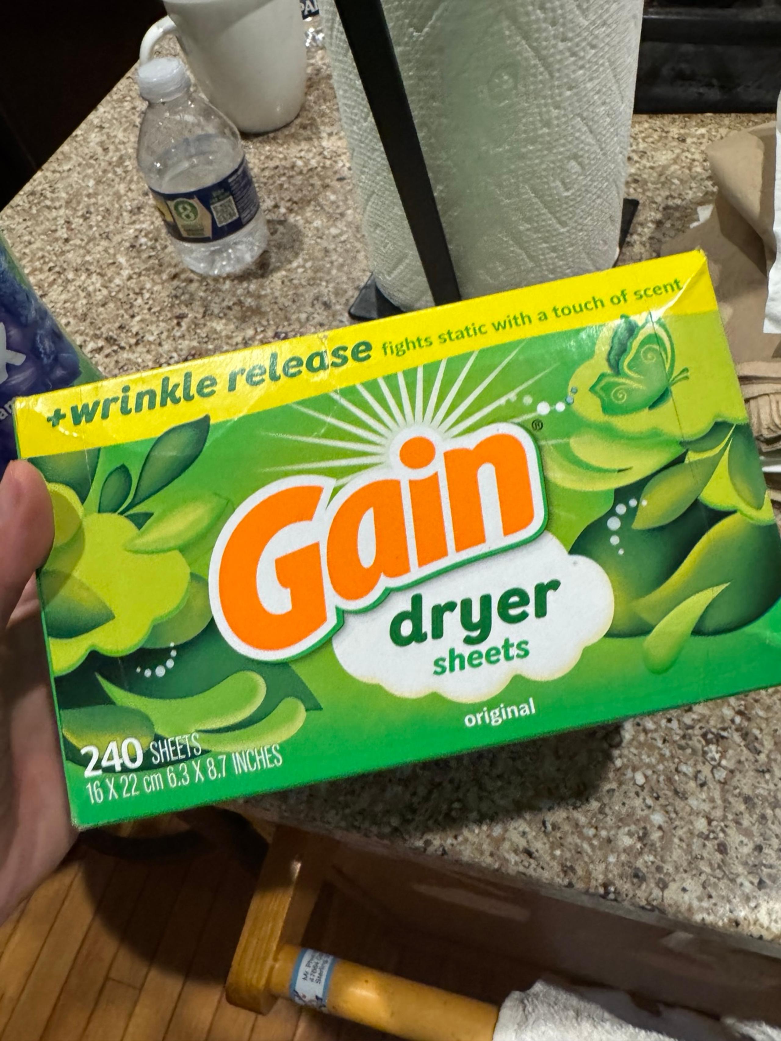 Gain Original Breeze Fabric Softener Dryer Sheets 240ct